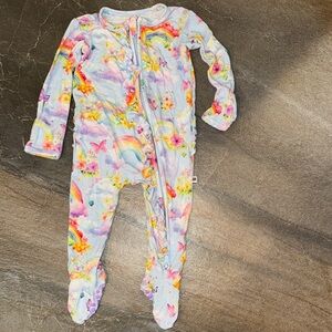 Bums & Roses - “over the rainbow” Rainbow & Butterfly Kids One Piece Zippy-3/6 m
